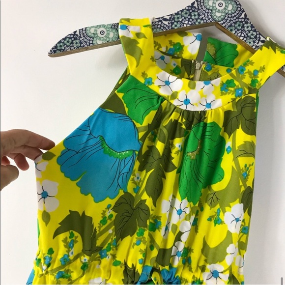 VINTAGE 60’s Retro Psychedelic Floral Maxi Dress - Picture 11 of 16